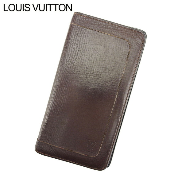Louis Vuitton Leather Porte Wallet Carte Brown Valeur Utah - Picture 1 of 6